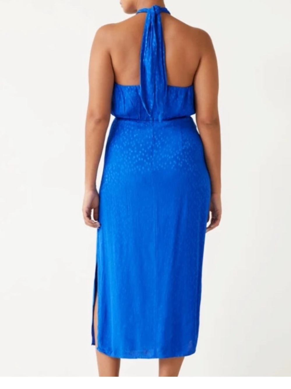 NWT & Other Stories Halter Cut Out Midi Dress Women’s Vibrant Royal Blue Sz 4 - Picture 2 of 9